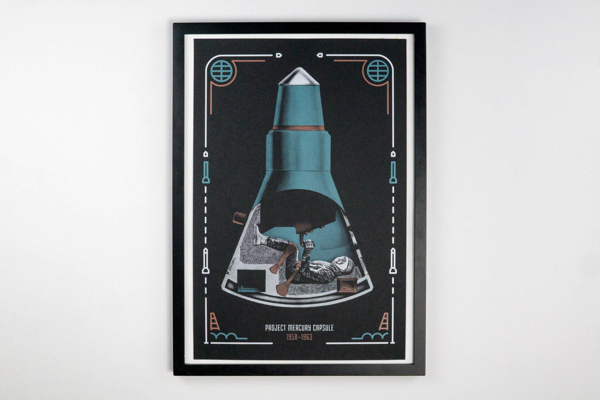 Project Mercury Capsule - Space Exploration Poster