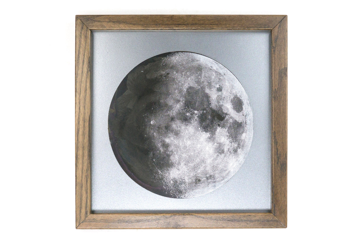 Iridescent Moon on Steel Sheet Metal